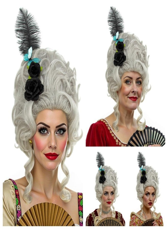 STfantasy 60s Beehive Wig for Women - Marie Antoinette Style Victorian Wig, Perfect for Drag Queen or 50s Retro Look (Grey) - Image 5